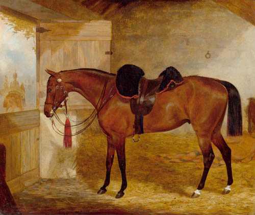 Appraisal: OSBORNE WILLIAM Dublin Horse in a stable with view of