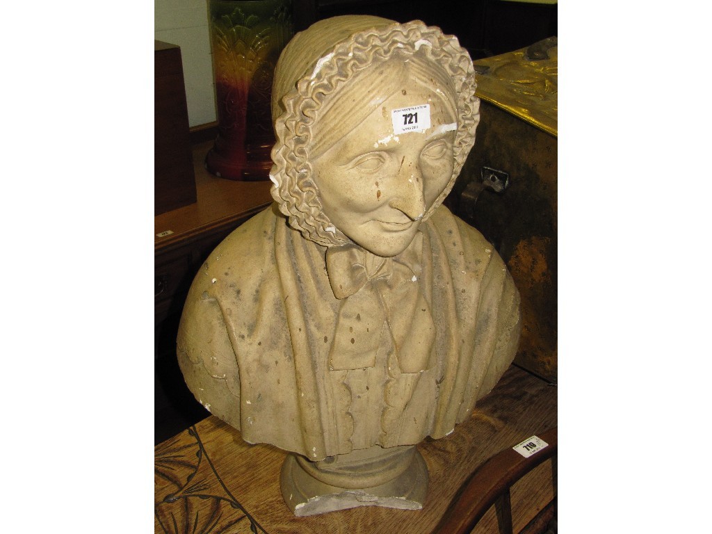 Appraisal: Stoneware bust of an old lady