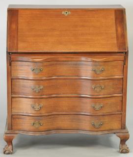 Appraisal: Mahogany Governor Winthrop desk ht in wd in dp in