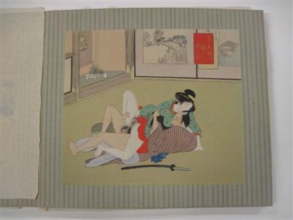 Appraisal: vol Japanese Erotic Color Woodblock Album Ca Lg to orig