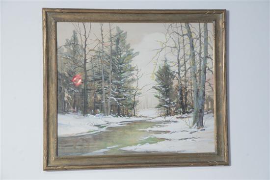 Appraisal: WINTER LANDSCAPE WATERCOLOR PAINTING By Edward R Sitzman - Cincinnati