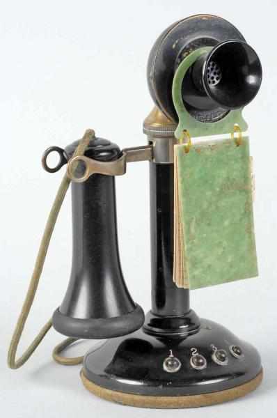 Appraisal: Connecticut -Station Candlestick Telephone Description Circa Phone has black paint