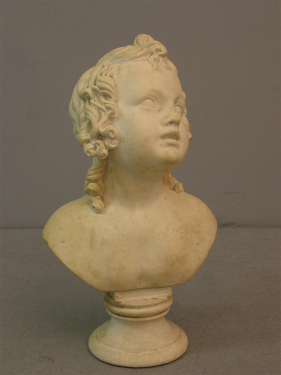 Appraisal: German plaster bust of a young boy Gebruder Micheli Berlin