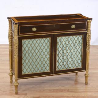 Appraisal: Nice George III parcel gilt rosewood side cabinet Nice George