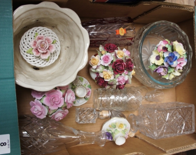 Appraisal: Tray to include various Crystal and Glassware Decanters Glasses Vases