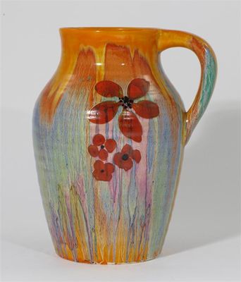 Appraisal: Delecia Flower' a rare Clarice Cliff Bizarre single-handled Isis vase