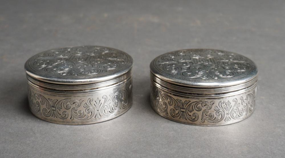 Appraisal: Pair Tiffany Co Makers Parcel Gilt Sterling Silver Powder Boxes