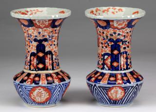 Appraisal: Japanese Imari porcelain vases th c Pair of Japanese Imari