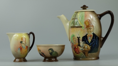 Appraisal: Royal Doulton embossed Dickens seriesware graduated set of jugs to