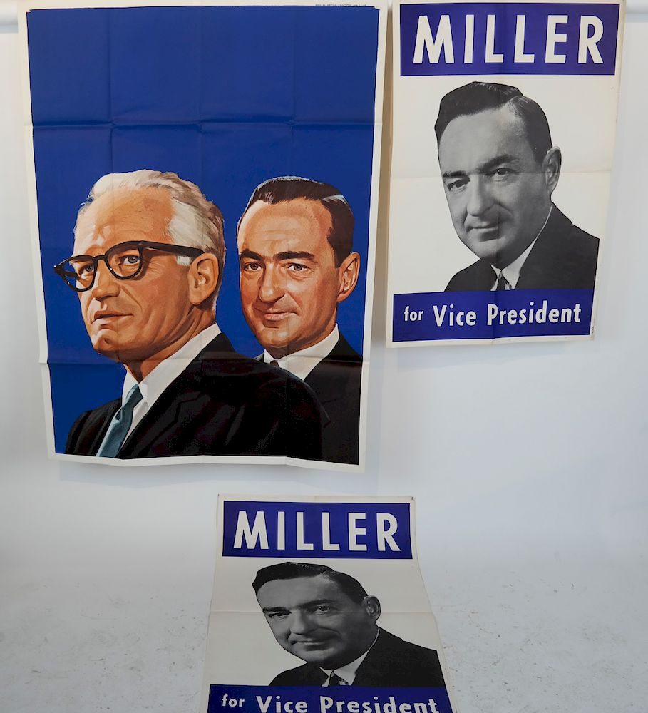 Appraisal: Lot of Goldwater Miller Election Posters Lot includes one full