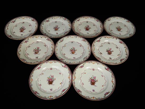 Appraisal: th C Chinese Export matching porcelain dinner plates white ground