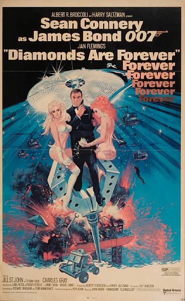 Appraisal: Diamonds Are Forever United Artists one-sheet condition C- poster appears