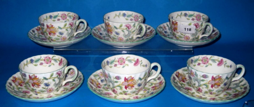 Appraisal: Minton Haddon Hall part tes set comprising cups and saucers