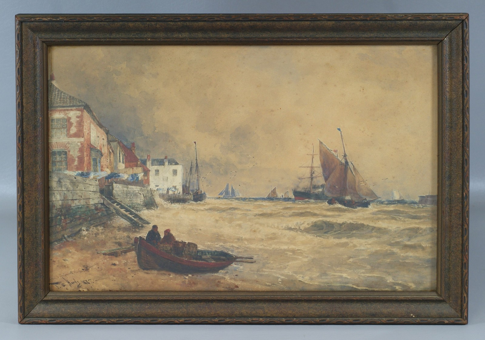 Appraisal: James Hardy II British - watercolor Portsmouth Harbor dated x