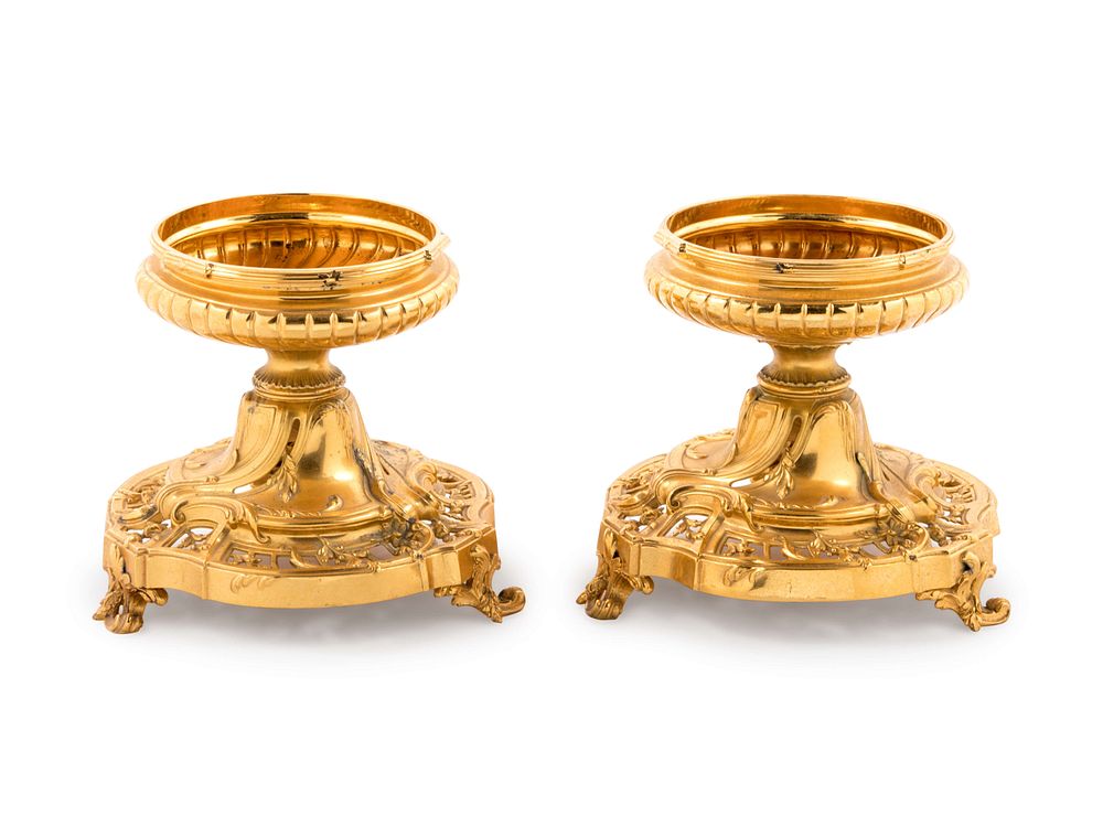 Appraisal: A Pair of French Silver-Gilt Tazze A Pair of French