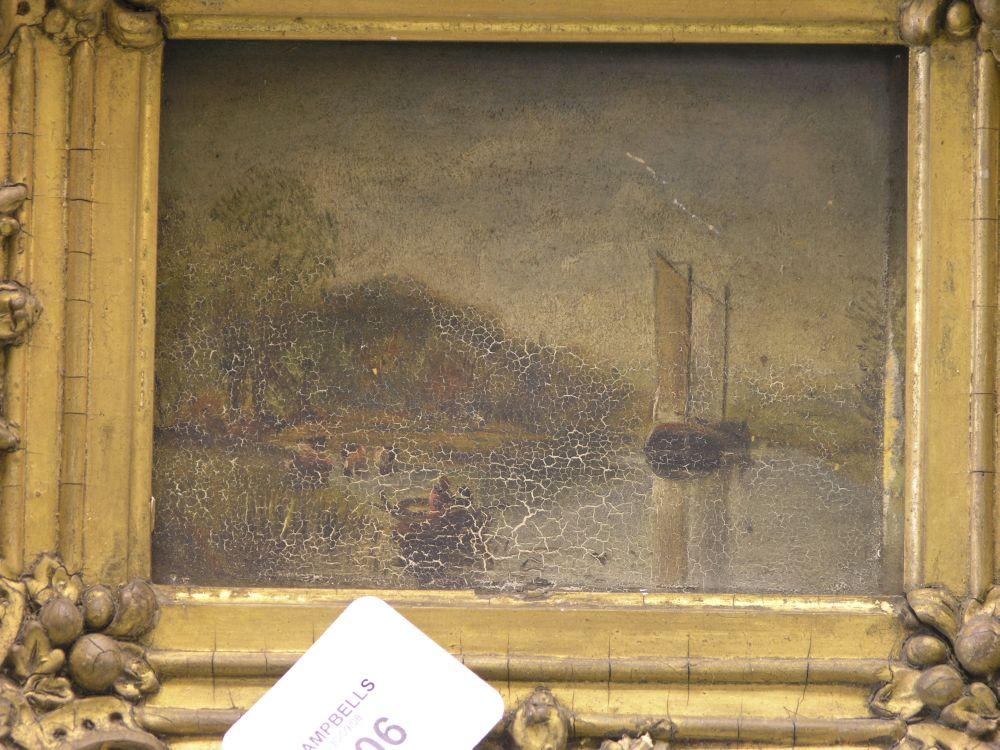 Appraisal: An early th century oil on board - view of