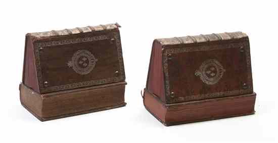 Appraisal: A Pair of Book Form Table Boxes each in the