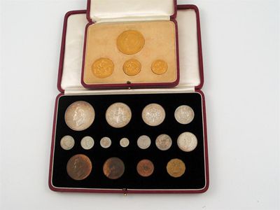 Appraisal: George VI Coronation Specimen Set of Coins comprising gold Five-