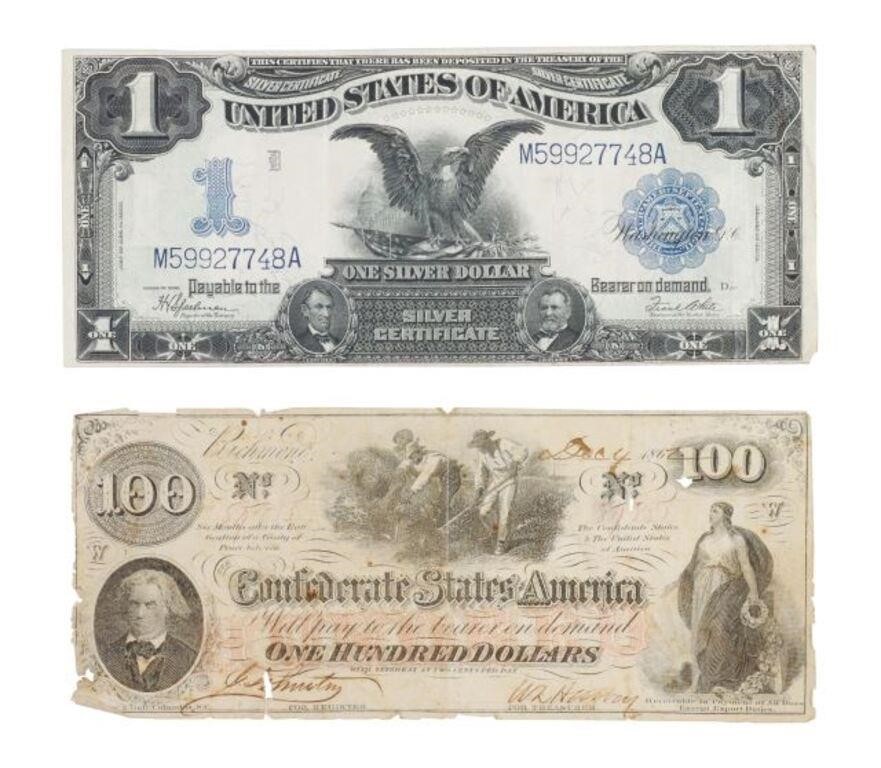 Appraisal: lot of Currency U S Black Eagle Silver Certificate ink