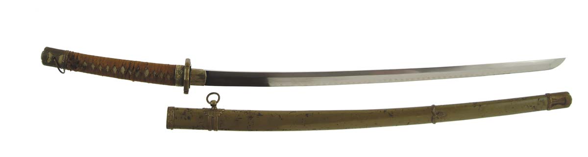 Appraisal: JAPANESE WWII SHIN-GUNTO SWORD blade with plated gunome temperline that