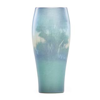 Appraisal: LENORE ASBURY ROOKWOOD Scenic Vellum vase LENORE ASBURY - ROOKWOODTall