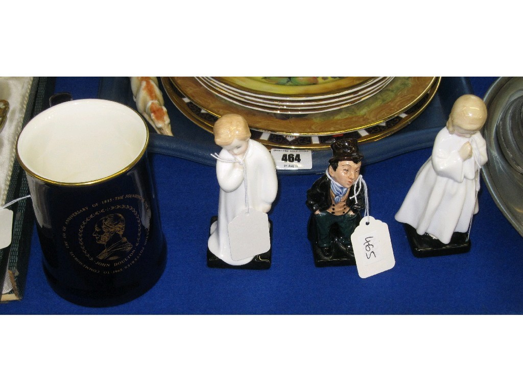 Appraisal: Lot comprising three Doulton figures 'The Artful Dodger' 'Darling' HN