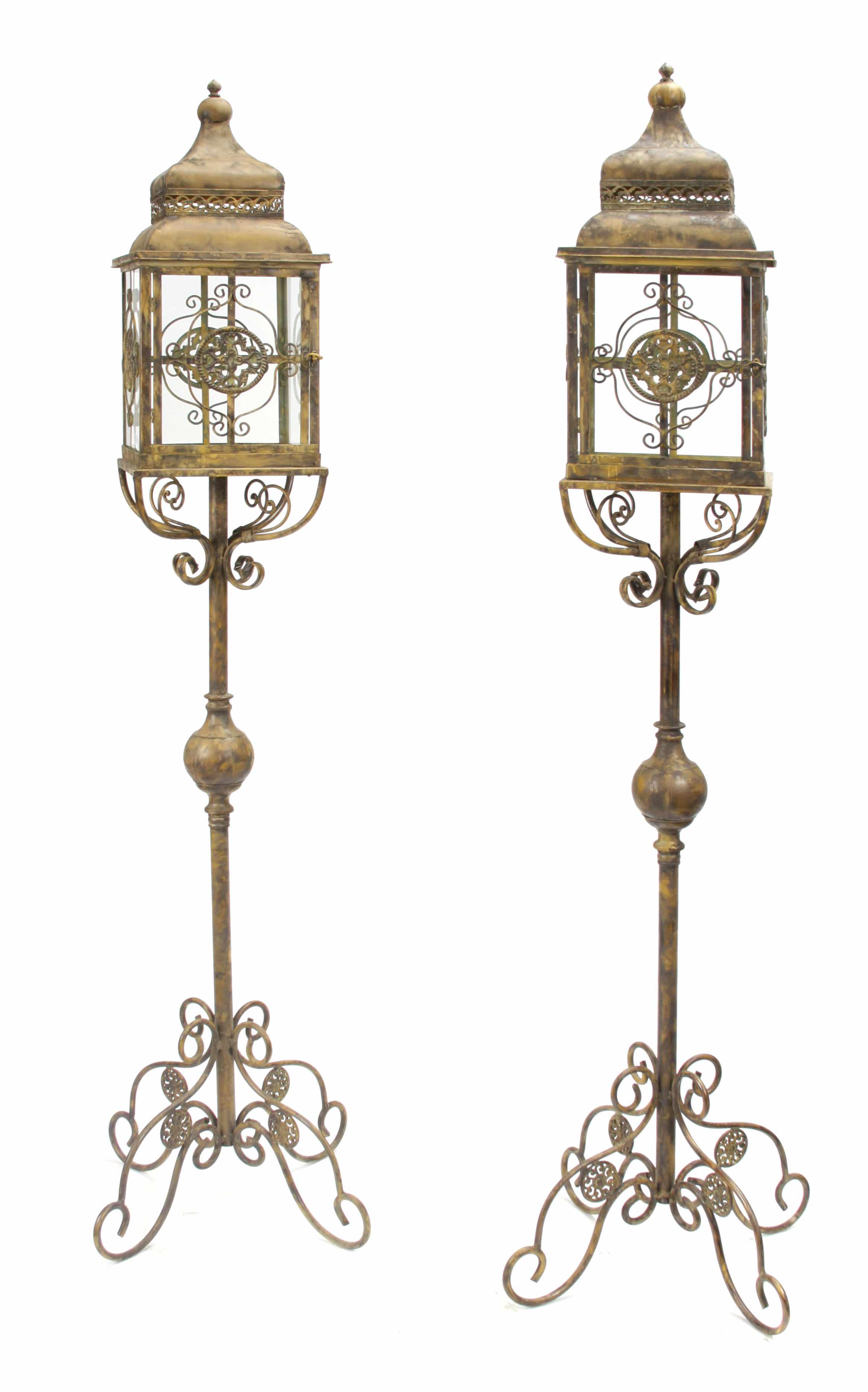 Appraisal: A large pair of Victorian style wrought iron and tole