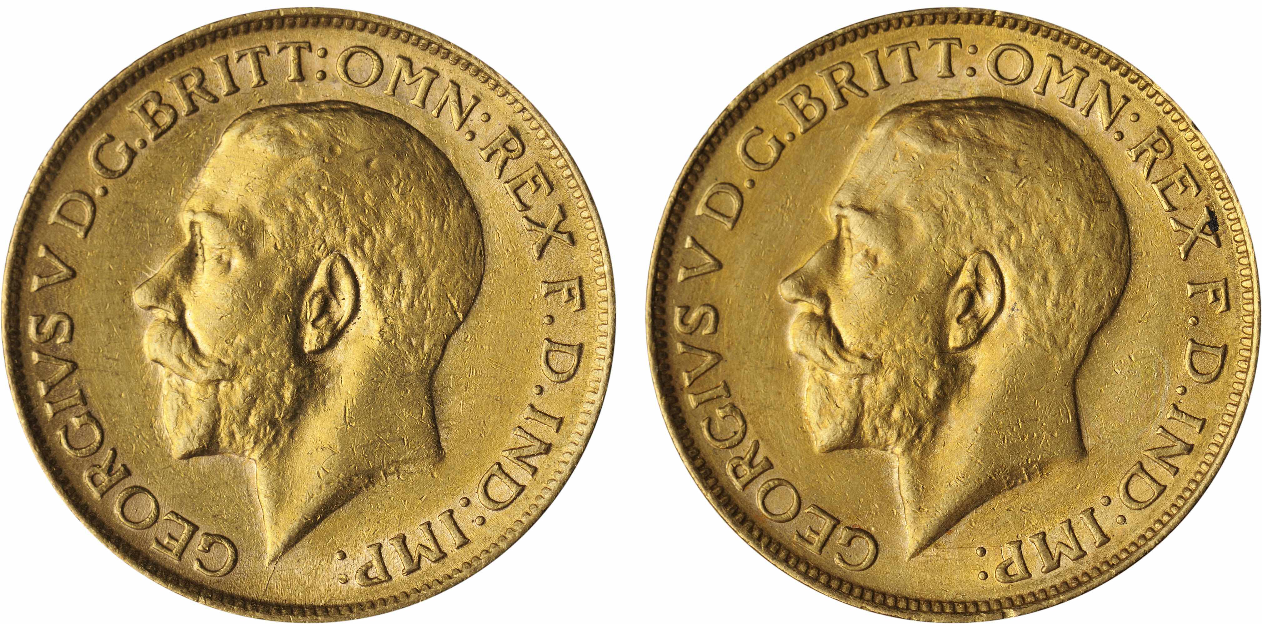 Appraisal: Australia George V Sovereigns -S KM- Some luster remains on