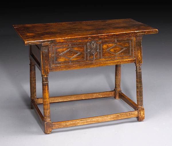 Appraisal: A Louis XIII walnut table mid th century The rectangular