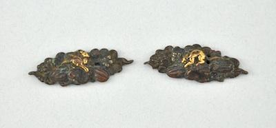 Appraisal: A Pair of Mouse and Gourds Design Menuki Mixed metal