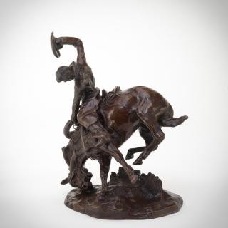 Appraisal: Charles M Russell - The Bucker and the Buckaroobronze inches