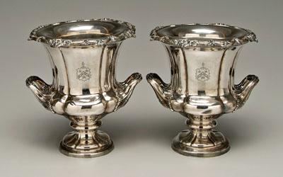 Appraisal: Pair fused plate wine coolers each urn form with two