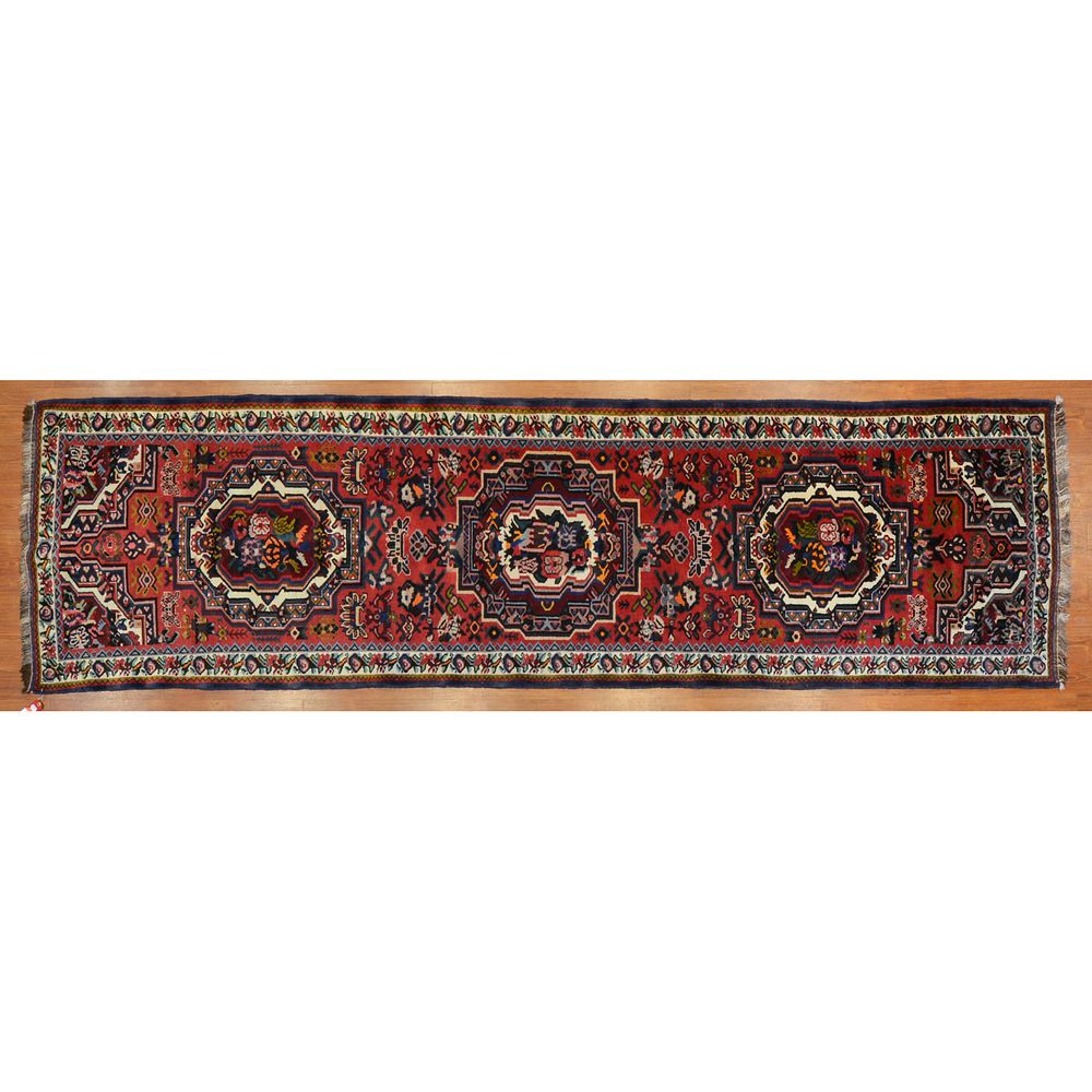 Appraisal: Bahktiari Runner Persia x Third quarter- th century hand-knotted wool