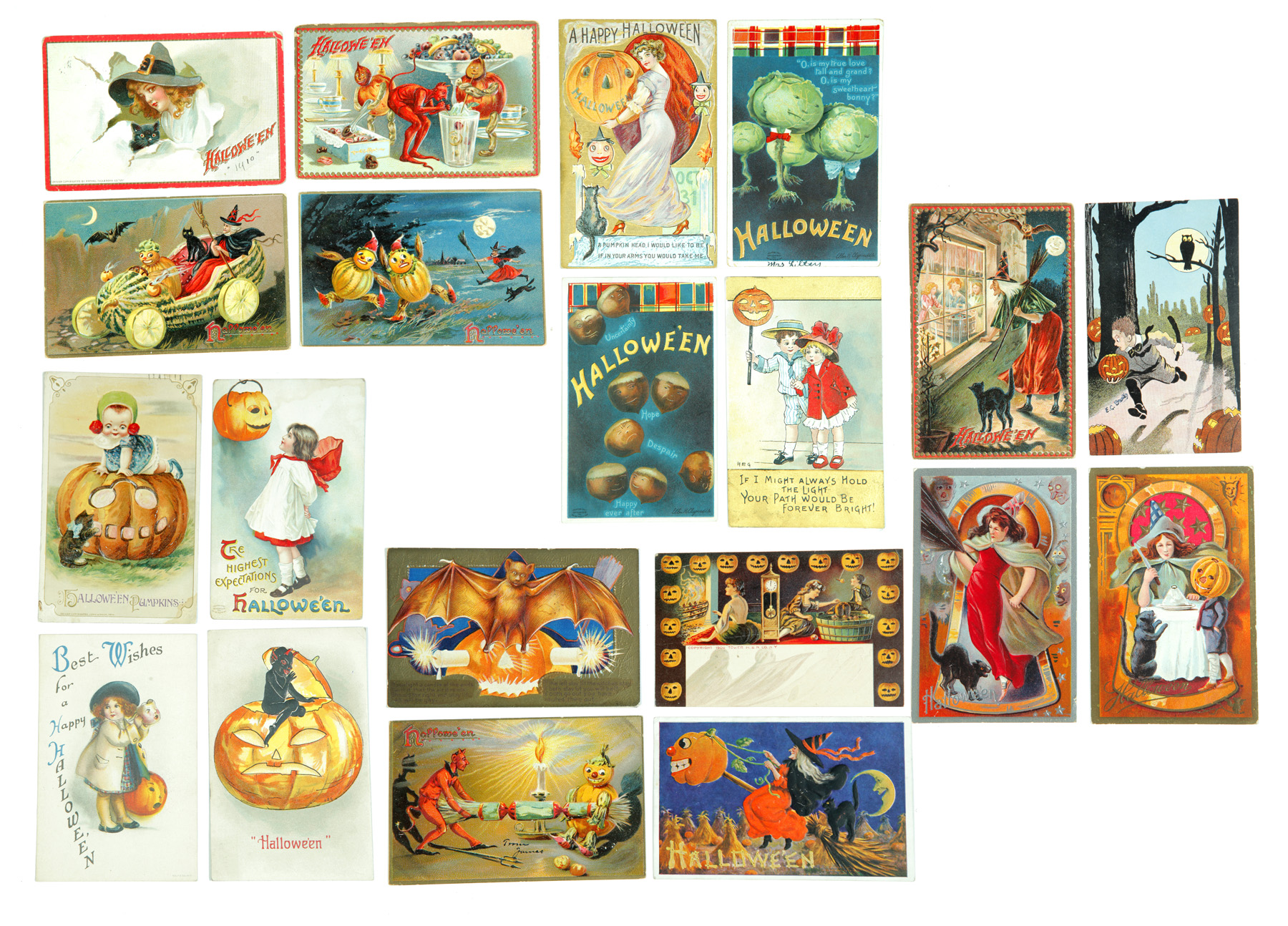 Appraisal: COLLECTION OF HALLOWEEN POSTCARDS INCLUDING JOHN WINSCH American and German