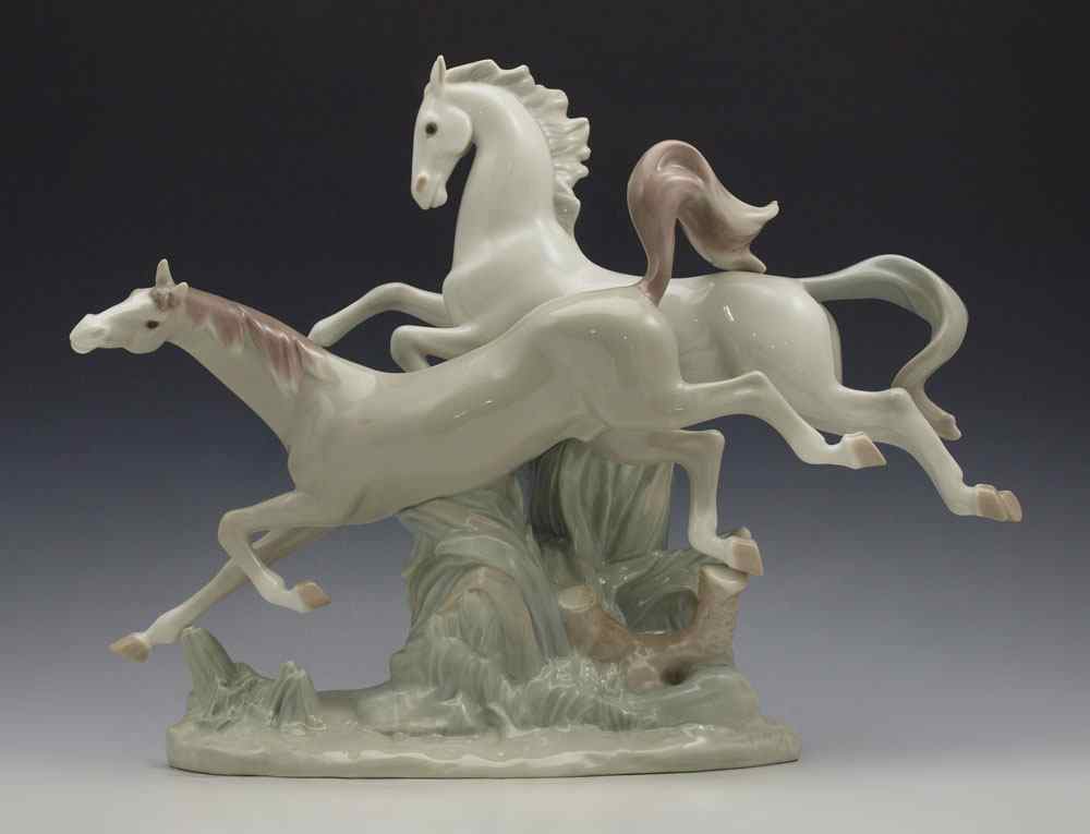 Appraisal: LLADRO HORSE GROUP CABALLOS AL GALOPE Retired in Designed by