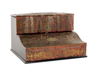 Appraisal: A NAPOLEON III BOULLE MARQUETRY LAP DESK AND LETTER BOX