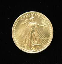 Appraisal: Gold Eagle Coin Standing Liberty on the verso designed by