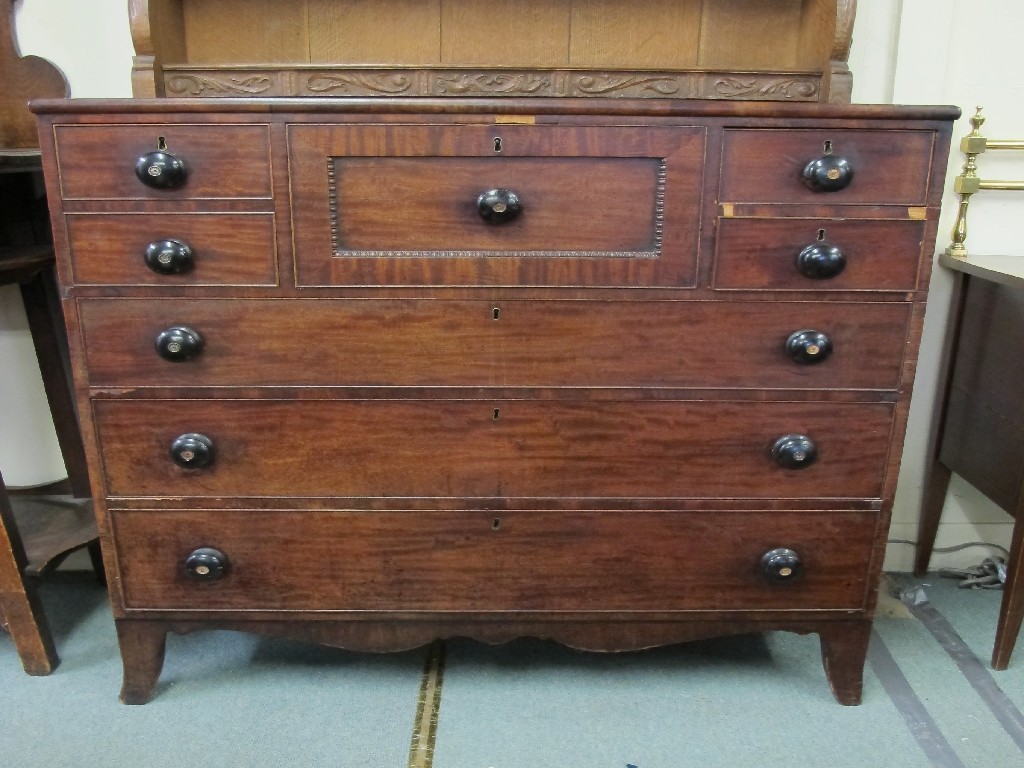 Appraisal: Georgian mahogany secretaire chest of drawers