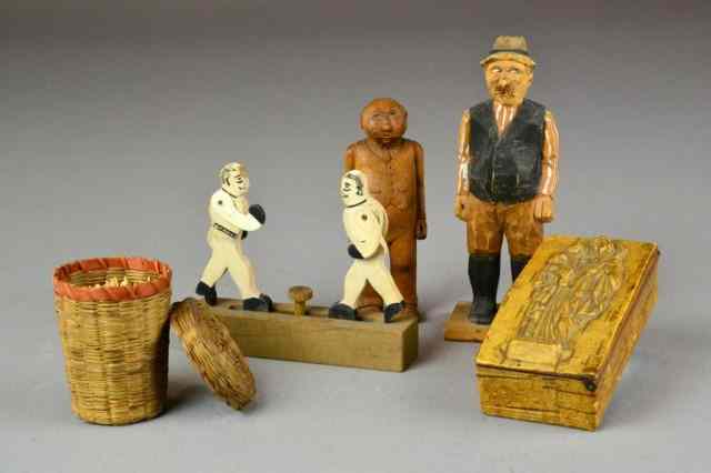 Appraisal: Vintage Folk Art PiecesIncluding a small finely carved wood toothpick