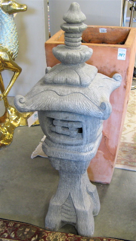 Appraisal: PAIR OF CONCRETE PAGODA GARDEN LANTERNS Height inches