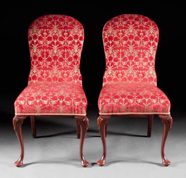 Appraisal: Set of four Queen Anne style mahogany side chairs th