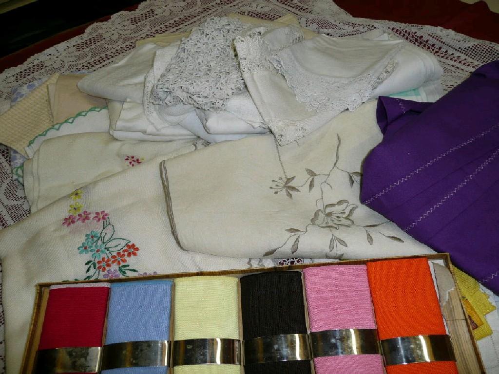 Appraisal: A large quantity of table linen embroidered and lace et