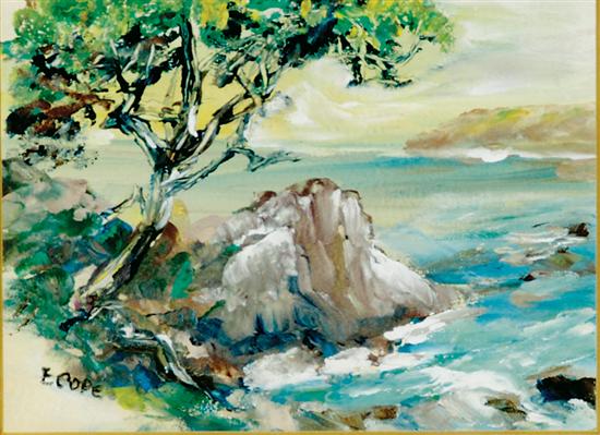 Appraisal: E Cope American mid th century CALIFORNIA COASTAL SCENE gouache