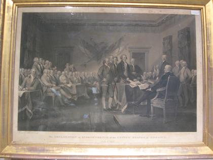 Appraisal: Framed engraving th century THE DECLARATION OF INDEPENDENCE OF THE