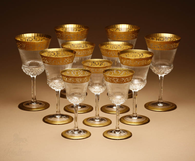 Appraisal: A set of Saint Louis 'Thistle' gilt clear glass stemware