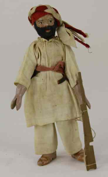 Appraisal: SCHOENHUT SAFARI ARAB CHIEFTAIN FIGURE Cloth dressed wood jointed with