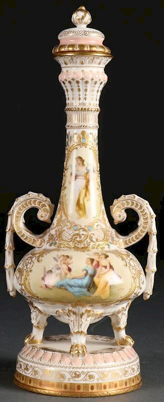 Appraisal: A ROYAL VIENNA SCENIC PORCELAIN BOTTLE C A ROYAL VIENNA