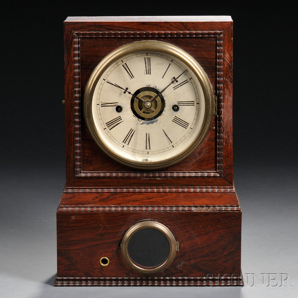 Appraisal: Jerome Ripple Molded Fusee Shelf Clock Bristol Connecticut c ripple-molded