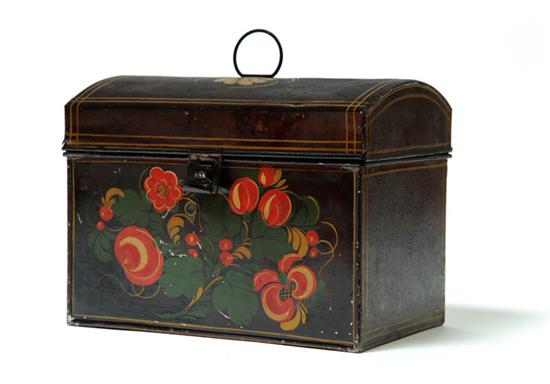 Appraisal: TOLE DOME TOP DOCUMENT BOX American nd quarter- th century