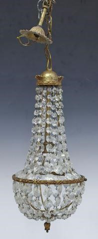 Appraisal: French Empire style sac-a-pearl chandelier th c gilt metal canopies